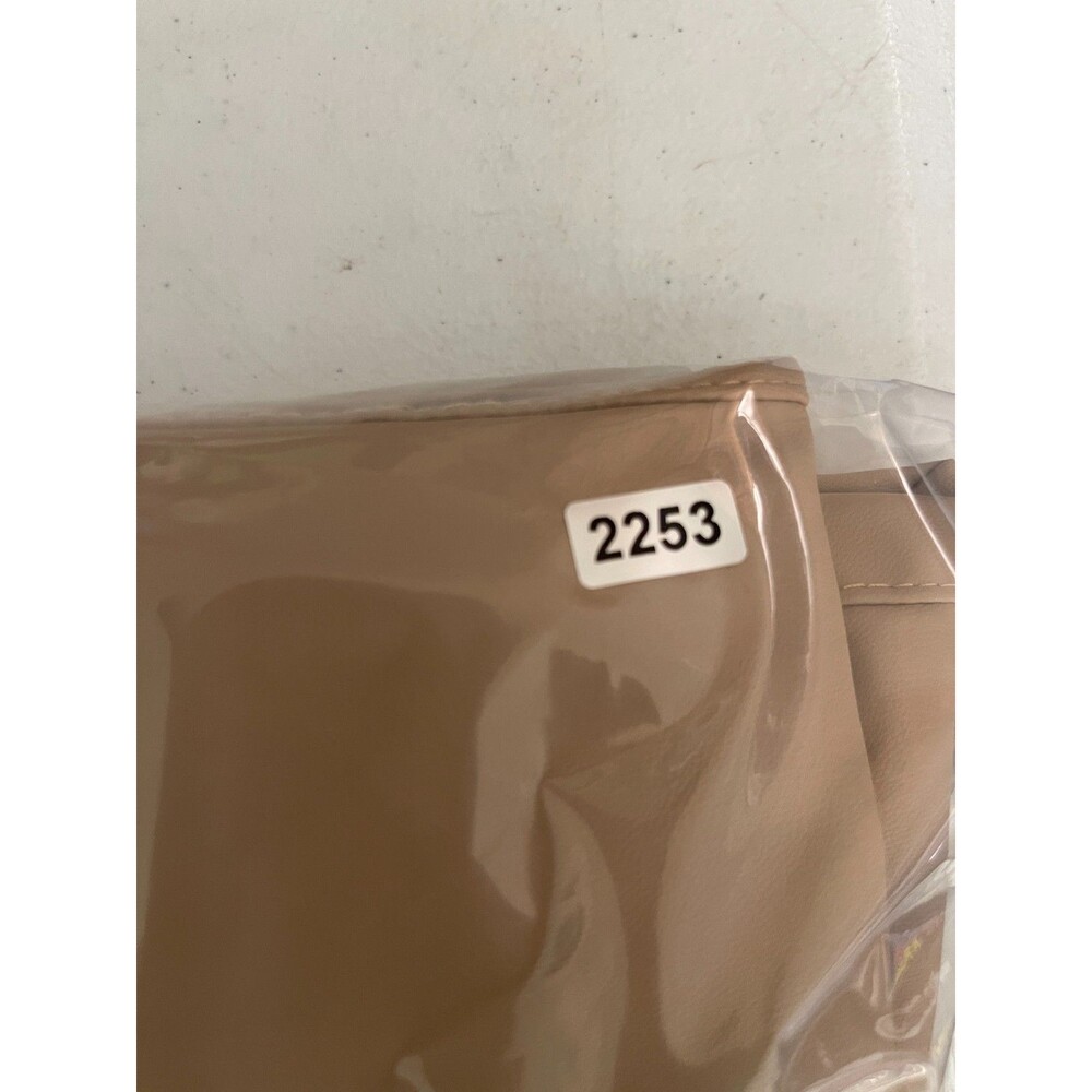 Zara Faux Leather Bootcut Pants Womens 6 Beige Pockets High Rise Straight Leg - Picture 12 of 12